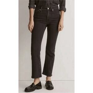 Madewell Mid-rise Kick Out Crop Black Jeans Size 33 / US 16 Mid Rise